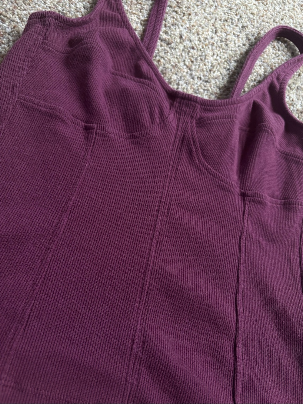 Universal Thread Wine Ribbed Bust-Seamed Tank - Picture 2 of 4